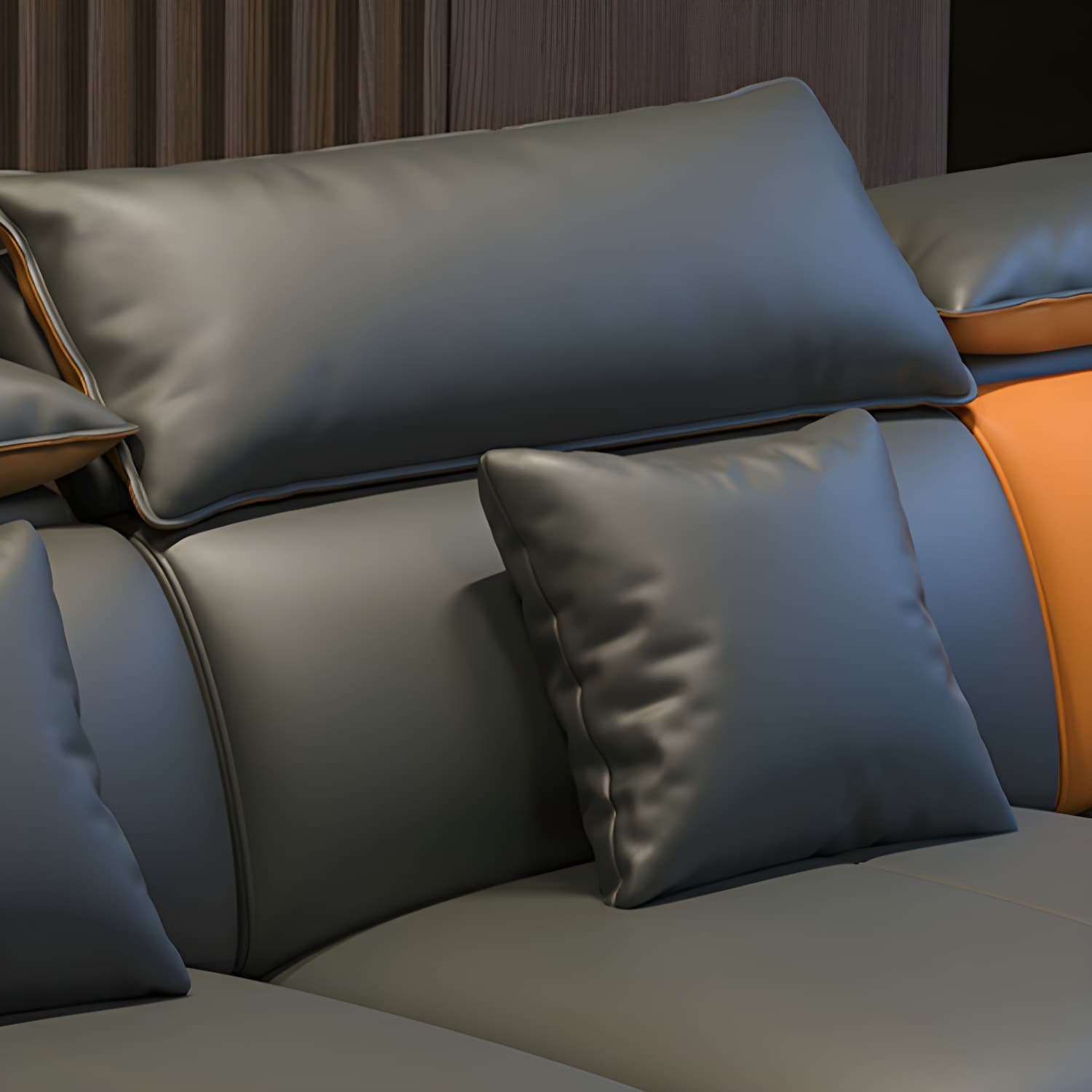 Modern Gray Tech Cloth Sectional Sofa with Pillow Top Arms and Cushion Back - image 6