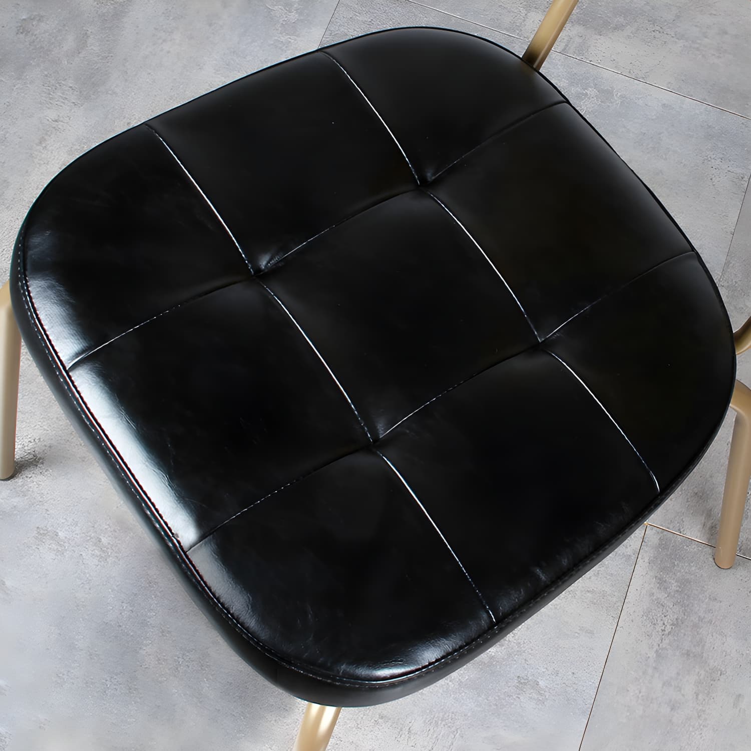 Industrial Style Leather Dining Side Chair Dining Room Open Back Side Chair Set - image 15