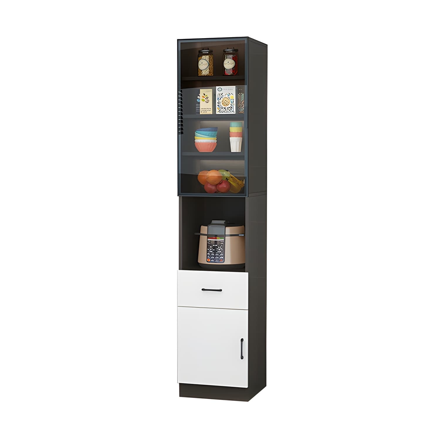 Wood Glam Server with Cabinets and Drawers - Narrow Size - Stylish and Functional - image 12