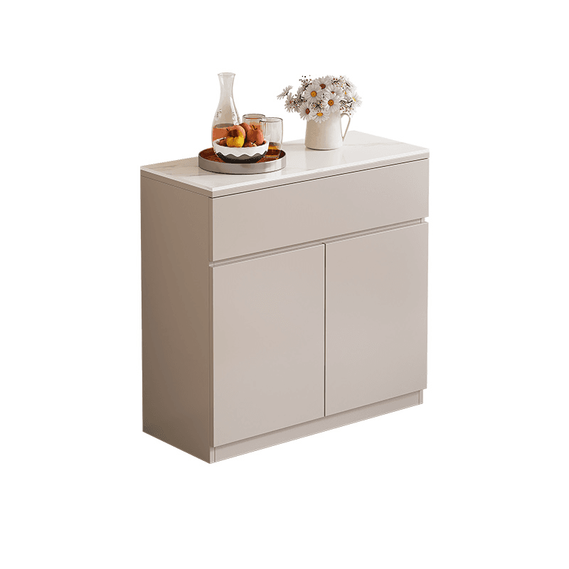 Standard/Wide Modish Adaptable Shelf Sideboard with Pantry Hutch and Sintered Stone Countertop, 3 Drawers/2 Drawers/Single Drawer & 3 Doors/4 Doors