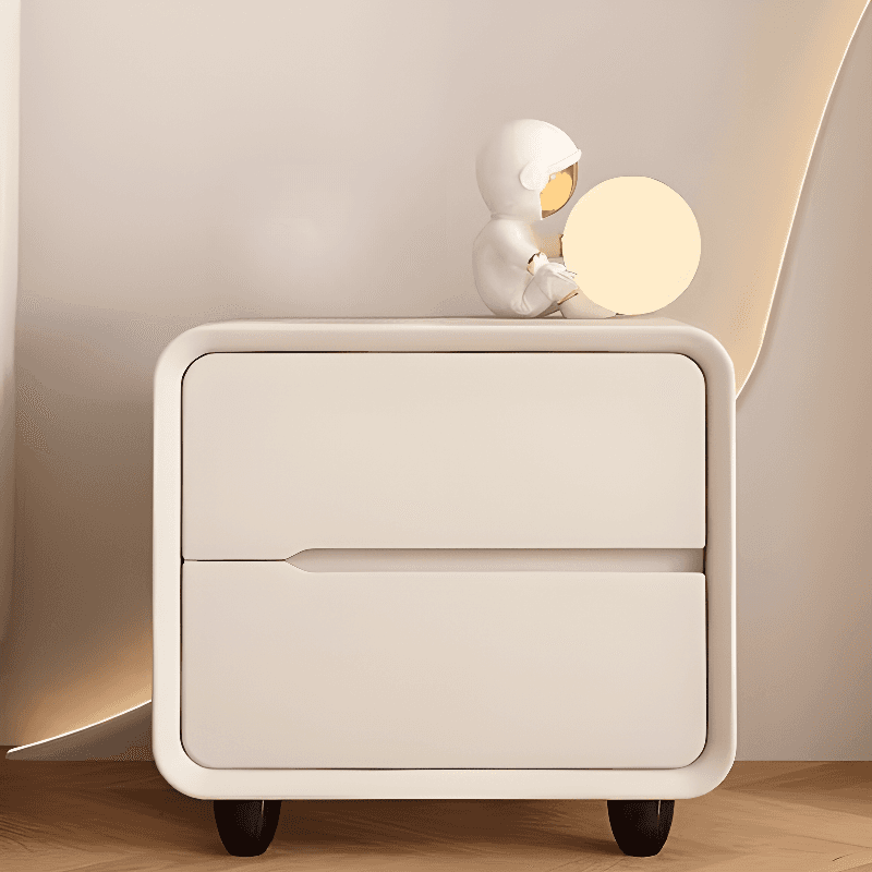 Organic Modern 2 Tiers Nightstand With Drawer Organization Featuring Pleather Countertop - image 12