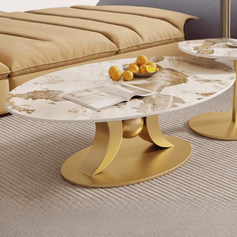 Nested/Single Slate Pedestal Board Game Coffee Table with Black/Light Gray/Chalk Oblong Top