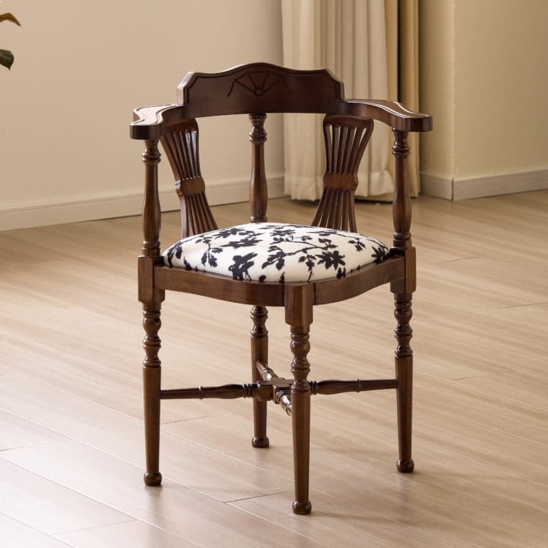 Drawing Room Arm Chair with Cushion, Arms, Natural Wood Legs, Low Back, and Foot Pads - image 3