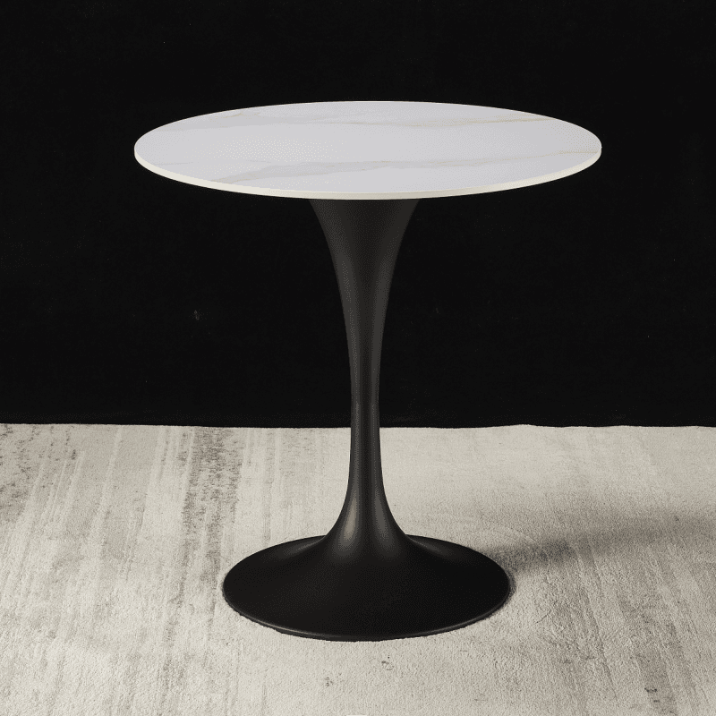 Chalk Circular Stone Art Deco/Glamorous Dining Table for 2, Scratch-immune & Fixed Table - image 8