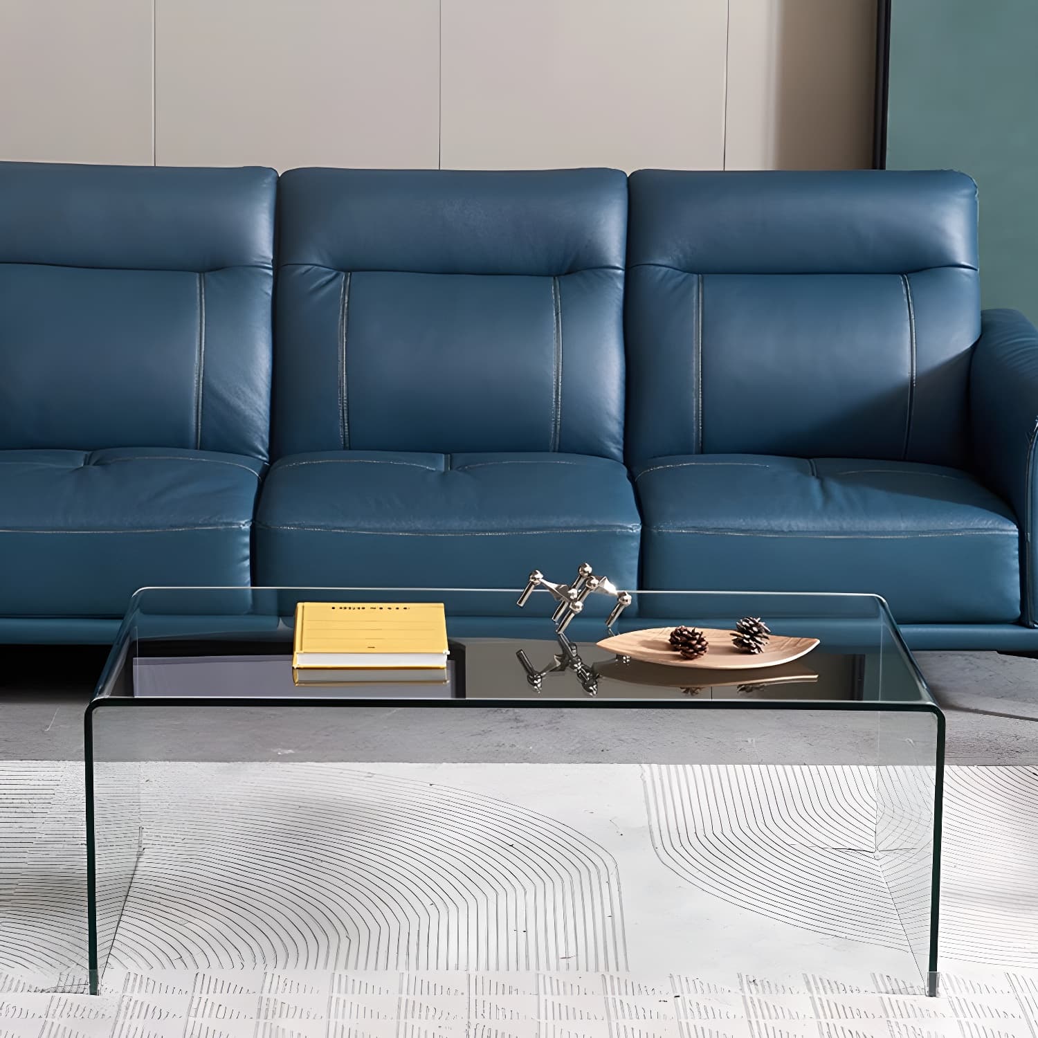 Rectangular Glass Modern Coffee Table with Transparent Base for Home - image 6