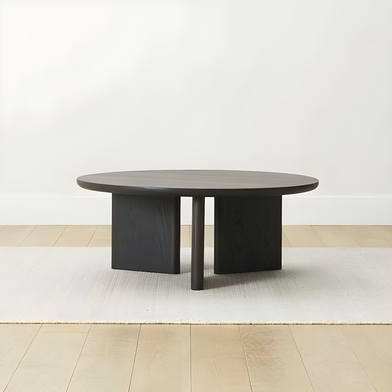 Contemporary Solid Wood Coffee Table Round Abstract Coffee Cocktail Table - image 5