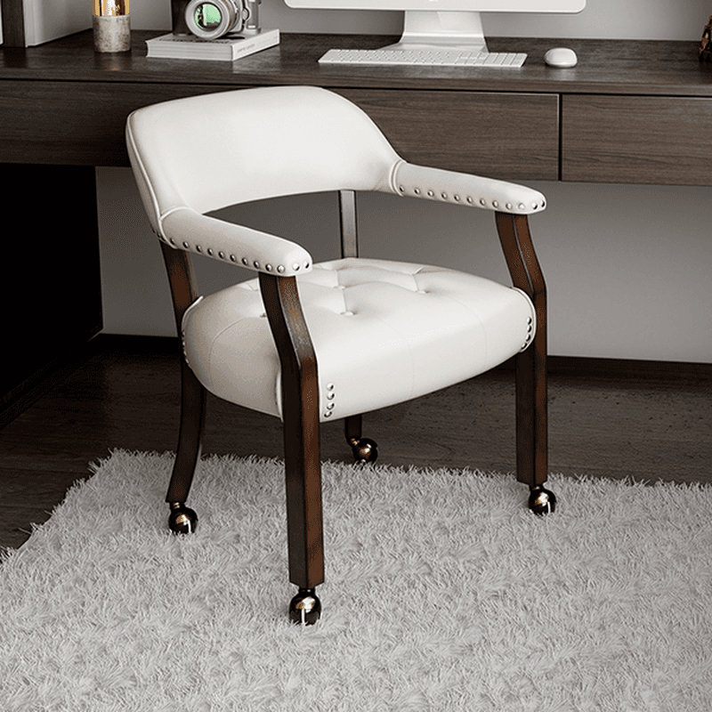 Sturdy Dining Room Arm Chair with Rollers, Decorative Nailhead, and Outlined Frame - image 10