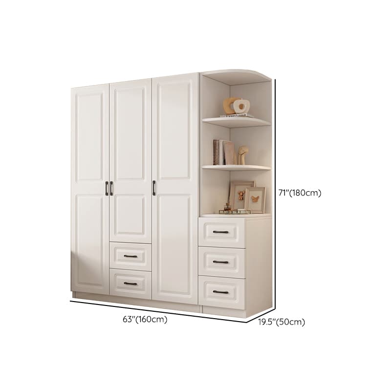 Casual Chalk Timber Wardrobe with Soft Close Drawer and Door, Interior Shelves, Hanging Rod - image 27