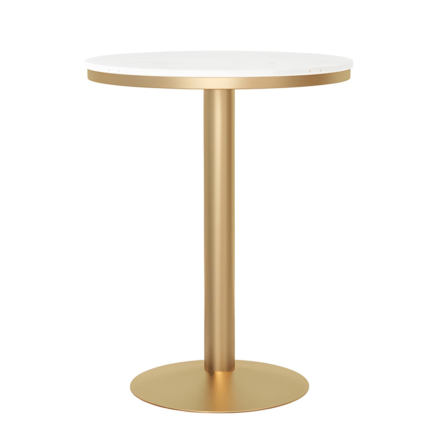 Metal Traditional Luxury Round Table White Stone Top Table with Pedestal Base - image 5
