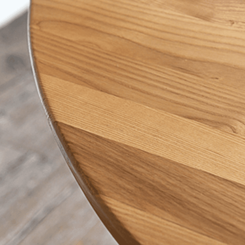 Minimalist Coffee Wood/Neutral Wood Tone Sleighing Dining Table Set with Round Solid Wood Table and Upholstered Chairs - image 6