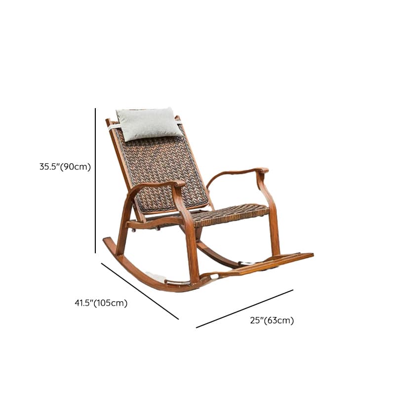 Cocoa Craftsman Wicker Front Porch Rocking Chairs with Separable Pillowcase - image 22
