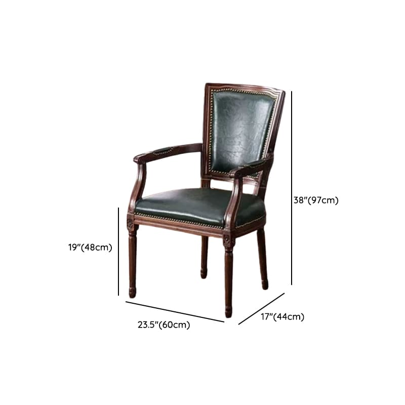 Traditional Antiqued Wood Sturdy Nailhead Trim King Louis Arm Chair/Armless Chair with Outlined and Foot Pads - image 18