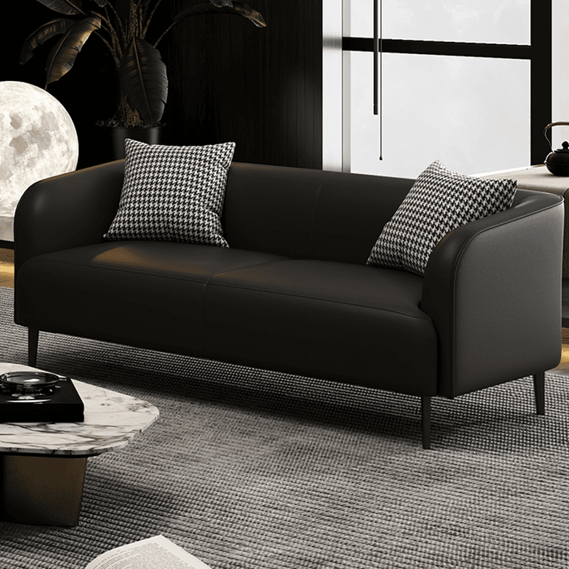 Drawing Room Standard Sofa in Pu Leather with Dark Gray/Sage/Amber Color and Armrest - image 8