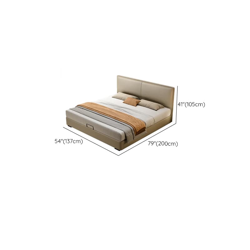 Light Gray Storage Included Panel Bed with 3 Storage Boxes, Natural Wood Frame, and Sponge Upholstery - image 7