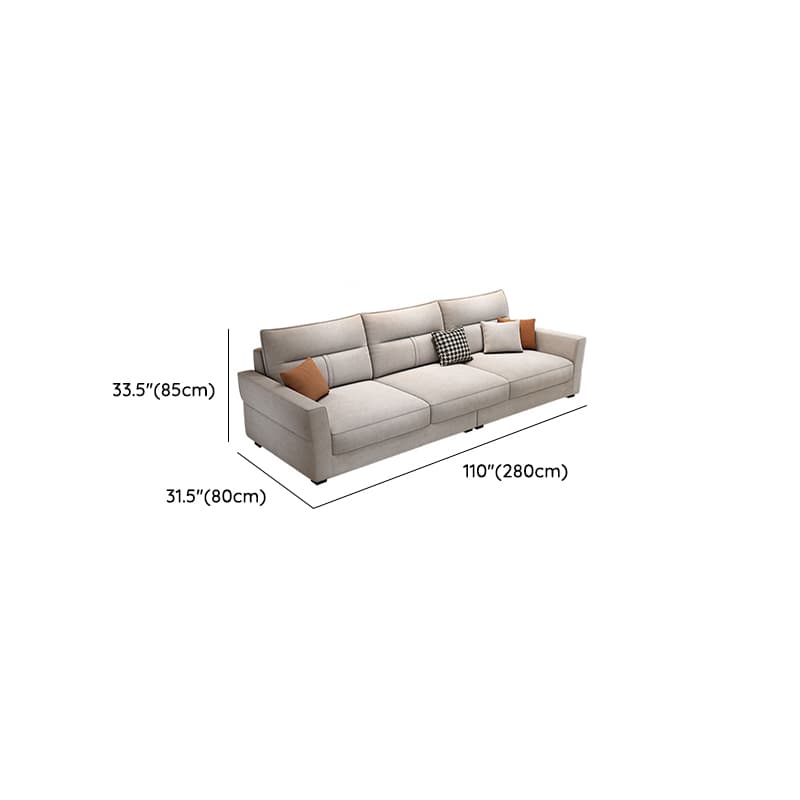 Standard Sofa/Single Sofa with Loose Back, Flannel Upholstery in Light Gray, Arm Included, 4/3 Pillows - image 16