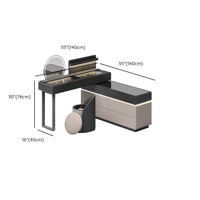 Multi-Purpose Tan Vanity Set with Lighting, Scalable 2-in-1 Adjustable Touch and Brightness - image 20