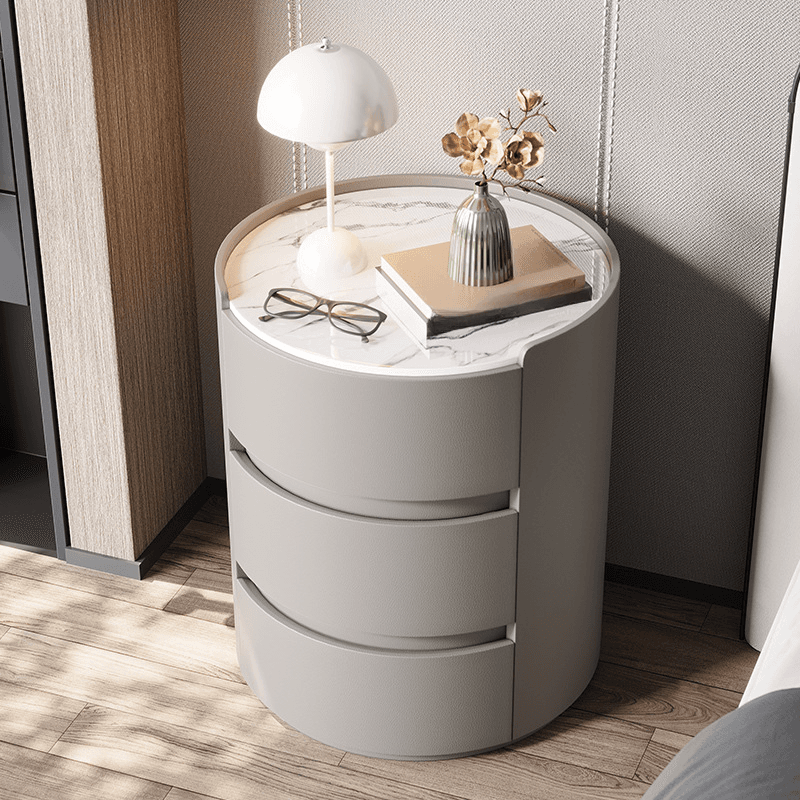 Minimalist 3-Tier Stone Countertop Drawer Storage Nightstand - image 5