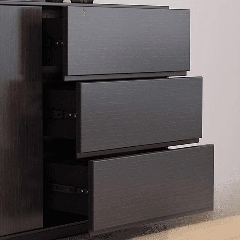 Sideboard with 3 Drawers, Cabinet, Standard Narrow Sizes, Four Internal Shelves, Wood Countertop, and 2 Doors - image 9