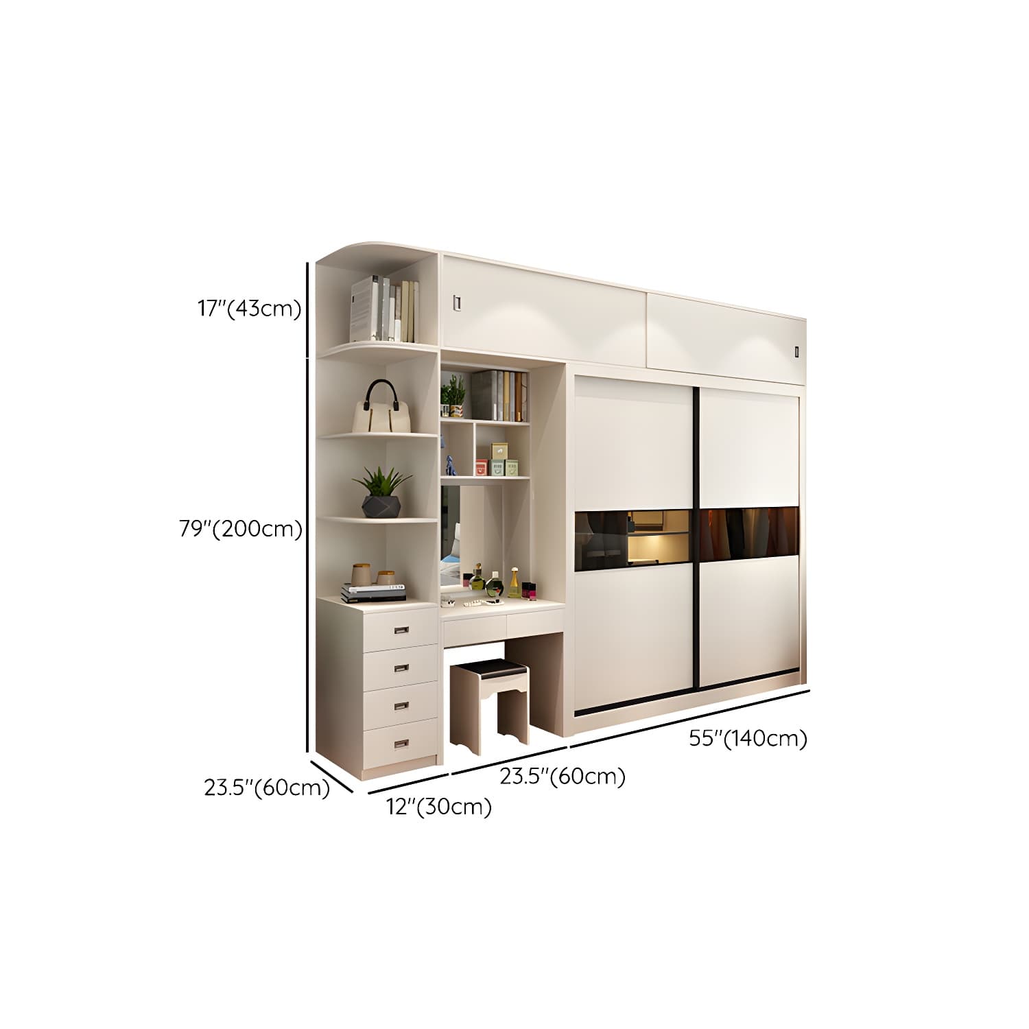 Contemporary Home Engineered Wood Wardrobe Freestanding Wardrobe Closet - image 29