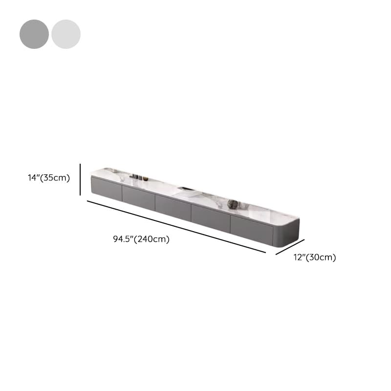 5-Drawer/3 Drawers/4-Drawer Simplistic Stone TV Stand in White/ Gray - image 12