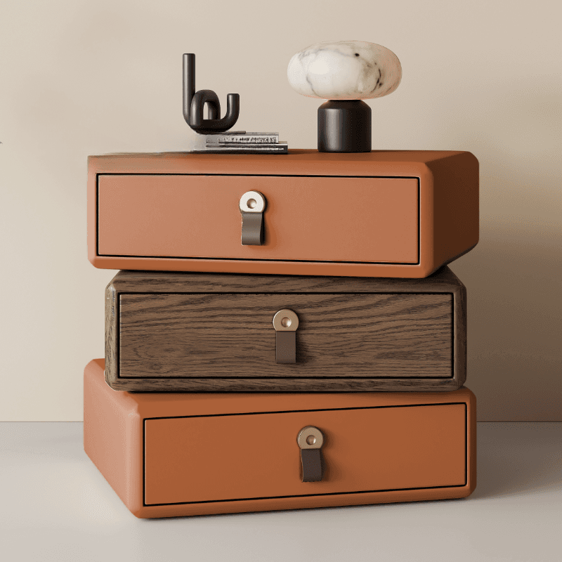Organic Modern Nightstand With Drawer Organization Featuring 3 Drawers and Pleather Countertop - image 10
