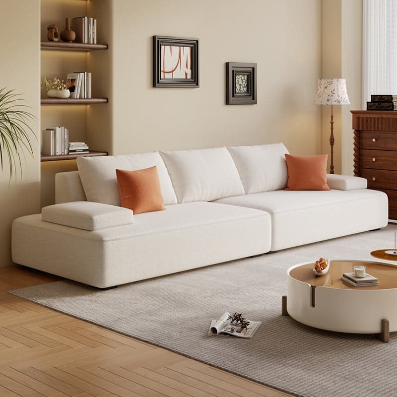 Modish Solid Color Stain Resistant Standard Sofa in Black/Light Gray/Beige for 6-Seater with 2 Pillows - image 7