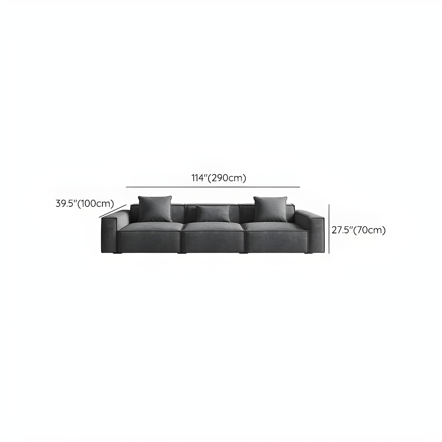 Modern Gray Square Arm Sectional Sofa Upholstered in Polyester Blend - image 16
