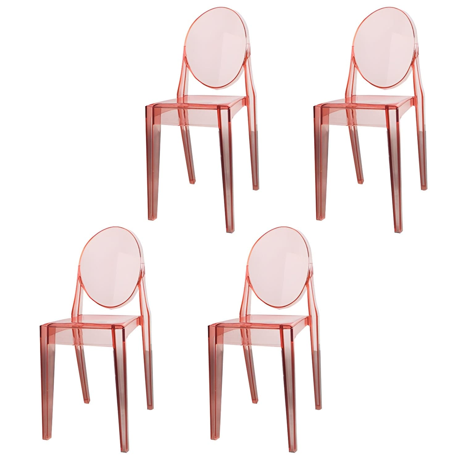 Scandinavian Winehouse Plastic Side Chair Transparent Open Dining Chair (Set of 4) - image 11