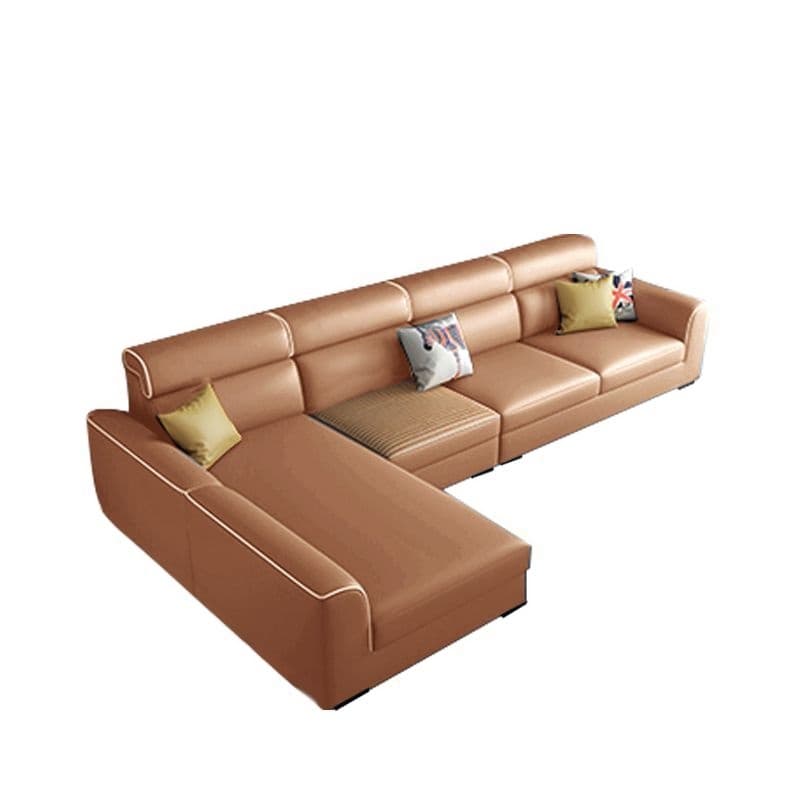 L-Shape Sofa Recliner in Lime Green/Tan/Coffee, Left Orientation