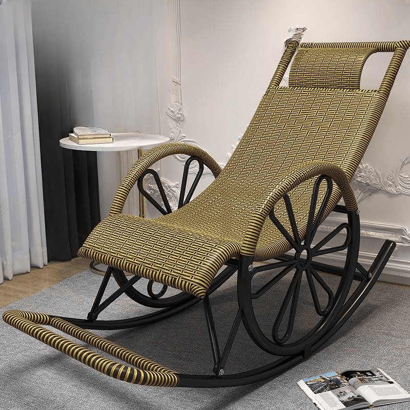 Craftsman Style Cane Rocking Seat with Round Arm - image 5