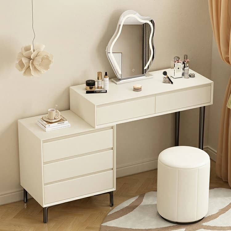 Modern Wood Makeup Vanity with Soft Close Drawers & No Mirror - image 6