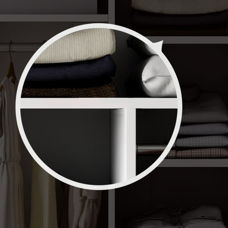 Simple Lumber White Wardrobe Armoire with Interior Shelves & Clothing Rack & Soft Close Drawer & Soft Close Door - image 8