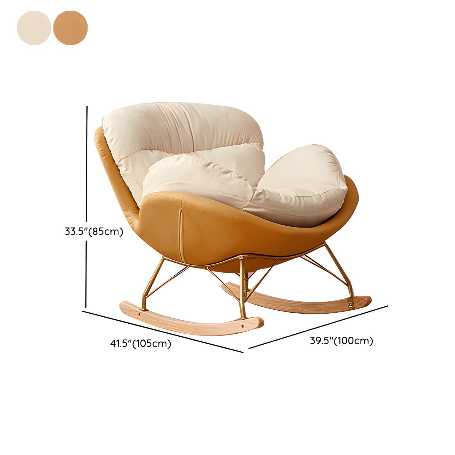 Scandinavia Rocking Accent Chair with Removable Cushions in Solid Wood - image 21