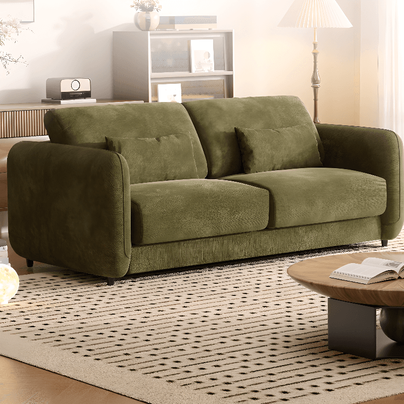 Modish Solid Color Scratch-durable Standard Sofa/Loveseat in Light Gray/Mocha/Off-White for 2-seater - image 5