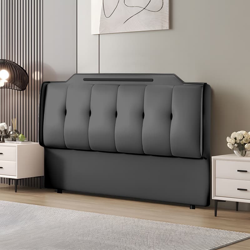 Simplistic Wingback Headboard with Camelback Shape for Queen Bed, Piled Tufted, Standard Height, Sponge Upholstery Fill, No Distressing - image 4