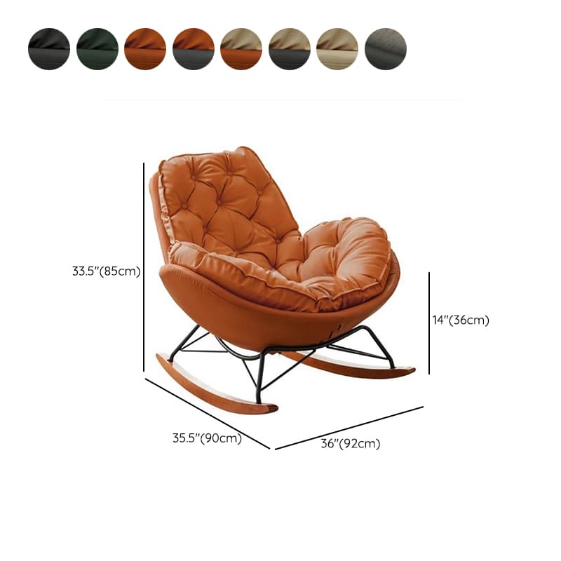 Ergonomic and Stationary Solid Wood Maternity Rocking Chair with Back and Flared Arm - image 23