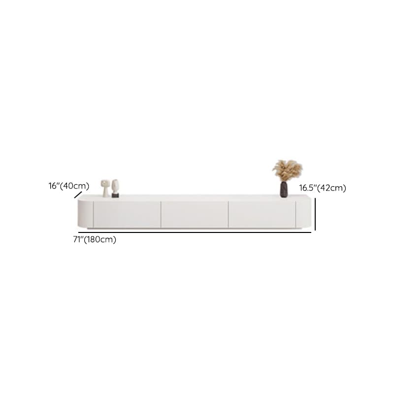 Modern White Long Over 67 inches TV Stand Featuring Without Legs Design and Self-Close Drawer Glides - image 16