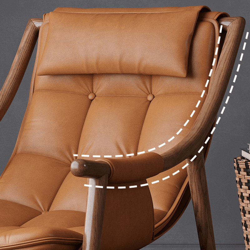 Simple Upholstered Rocking Chair with Ottoman, Scratch-tolerant Padded Track Arm, 2 Piece Set - image 11