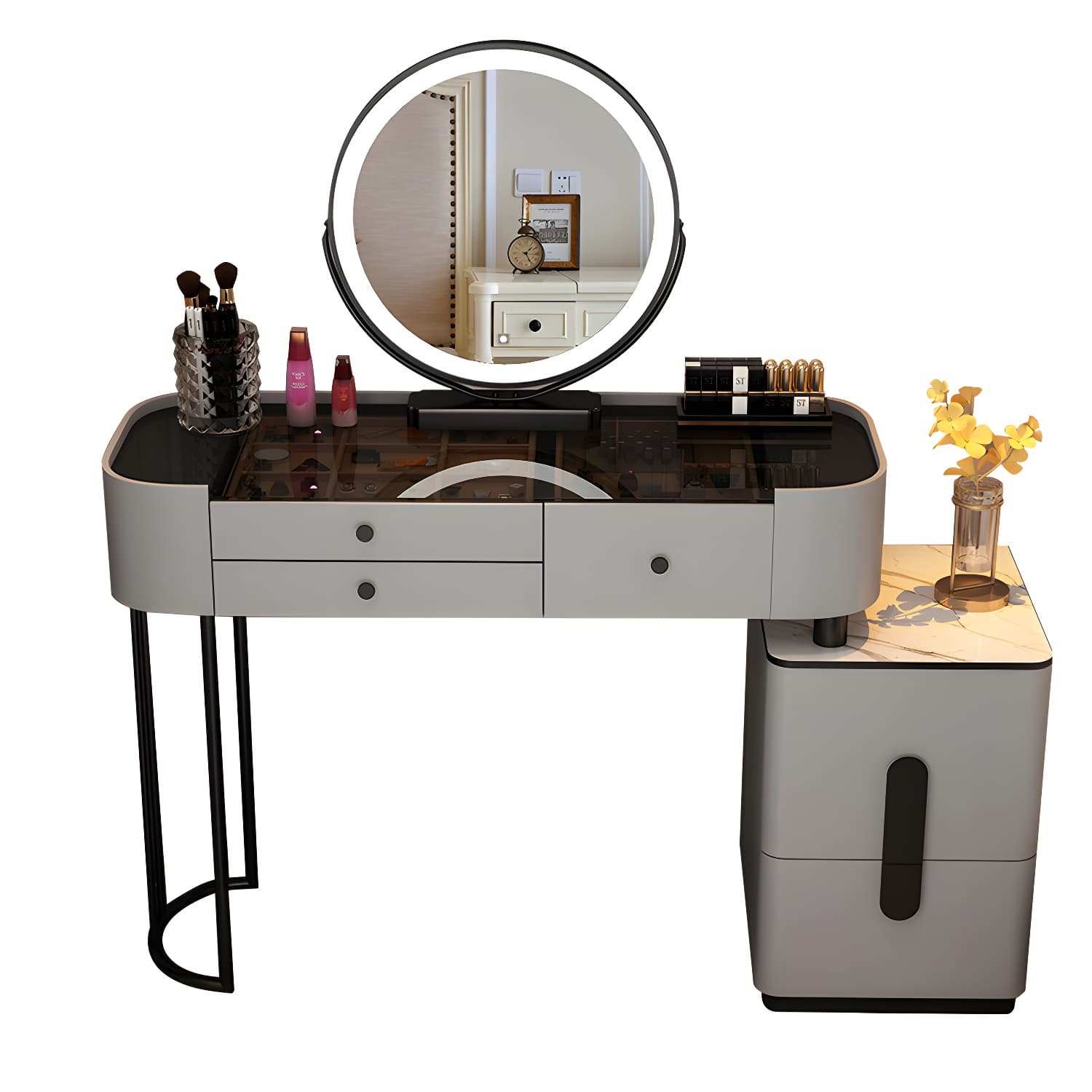 Contemporary Wood Make-up Vanity 15.75" Wide Make-up Vanity with Drawers - image 8