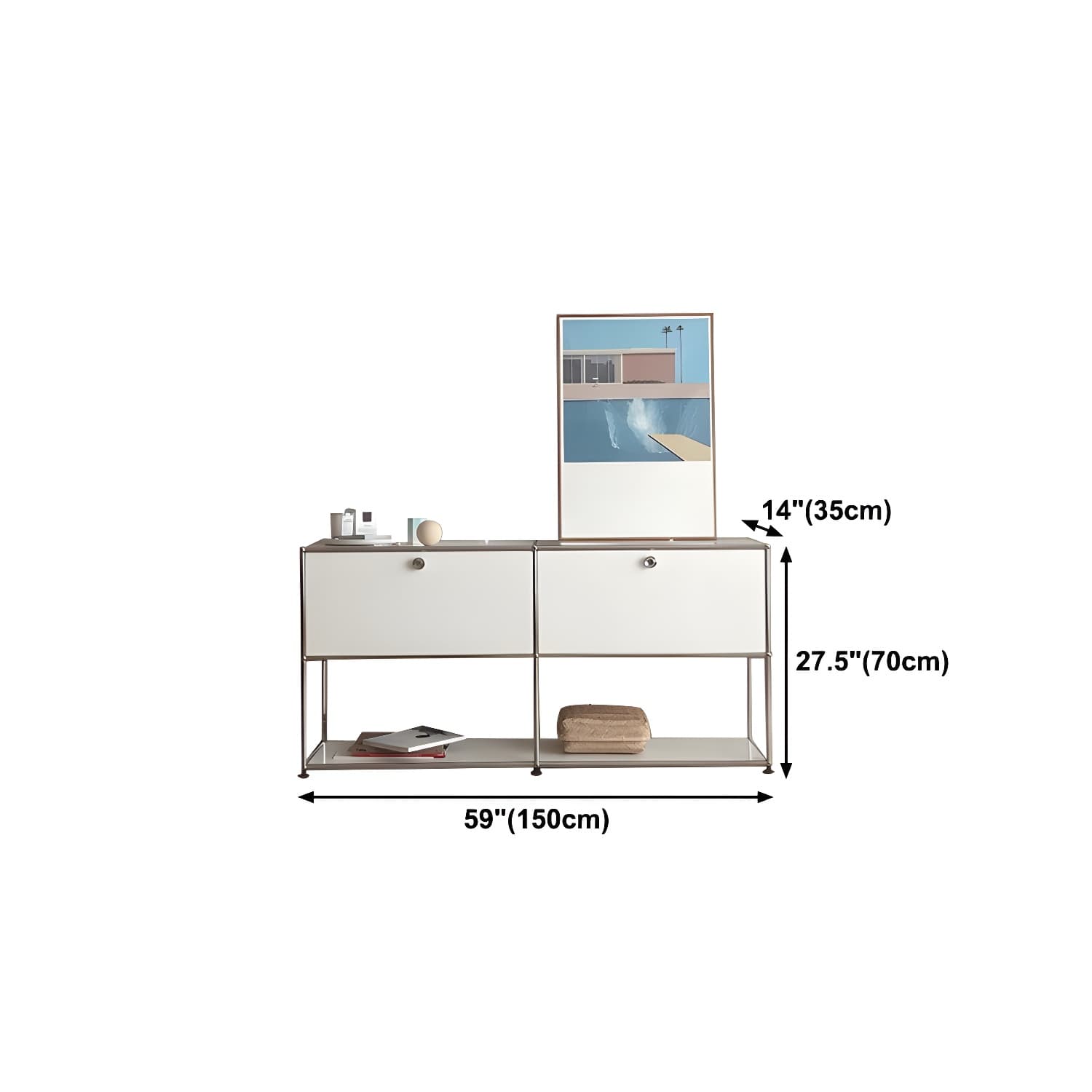 Stainless Steel Sideboard Modern Style Dining Sideboard with Locking Cabinet - image 19