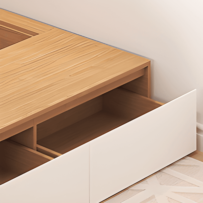 Natural Color Solid Color Storage Included with 3 Storage Boxes Reclaimed Wood Storage Drawer for Bedroom