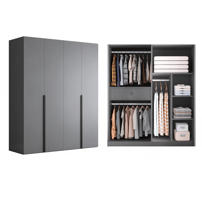Trendy Dove Grey Wooden Wardrobe with Interior Shelves, Soft Close Door & Hanging Rod - image 10