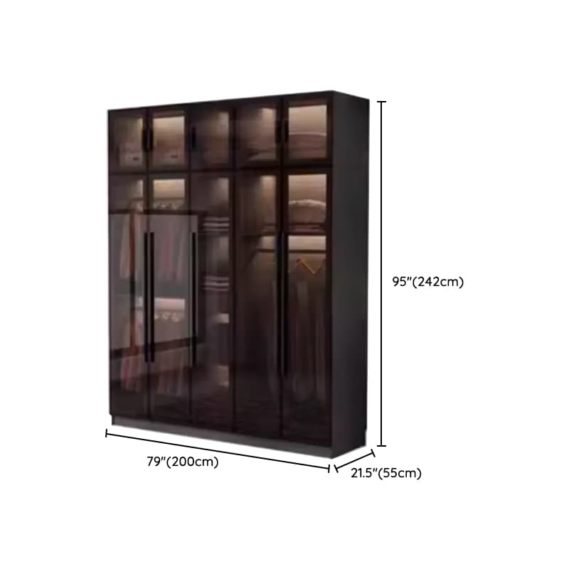 Charcoal Modish Timber Self-supporting Cabinet Armoire with Soft Close Drawer and Door, Hanging Rod - image 18