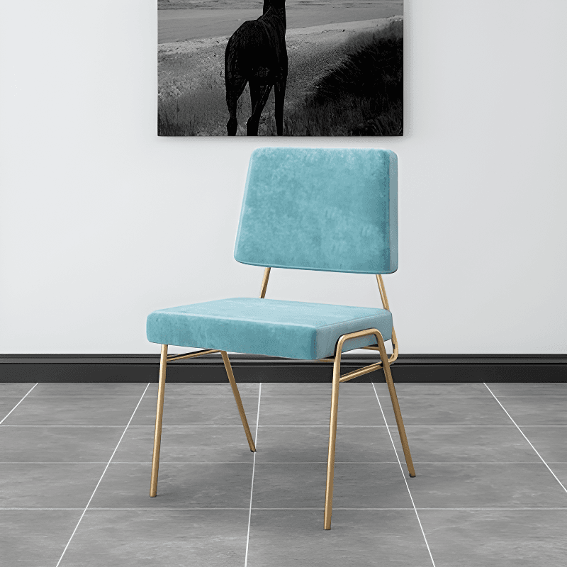 Upholstered Firm Armless Chair with Aureate Legs and Foot Pads for Dinette - image 15