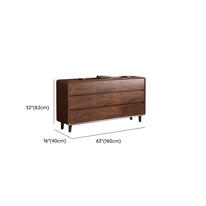 Cocoa Simplistic Natural Wood Double Dresser/Lingerie Chest with 6/9/5 Drawers in Horizontal/Vertical Orientation - image 16