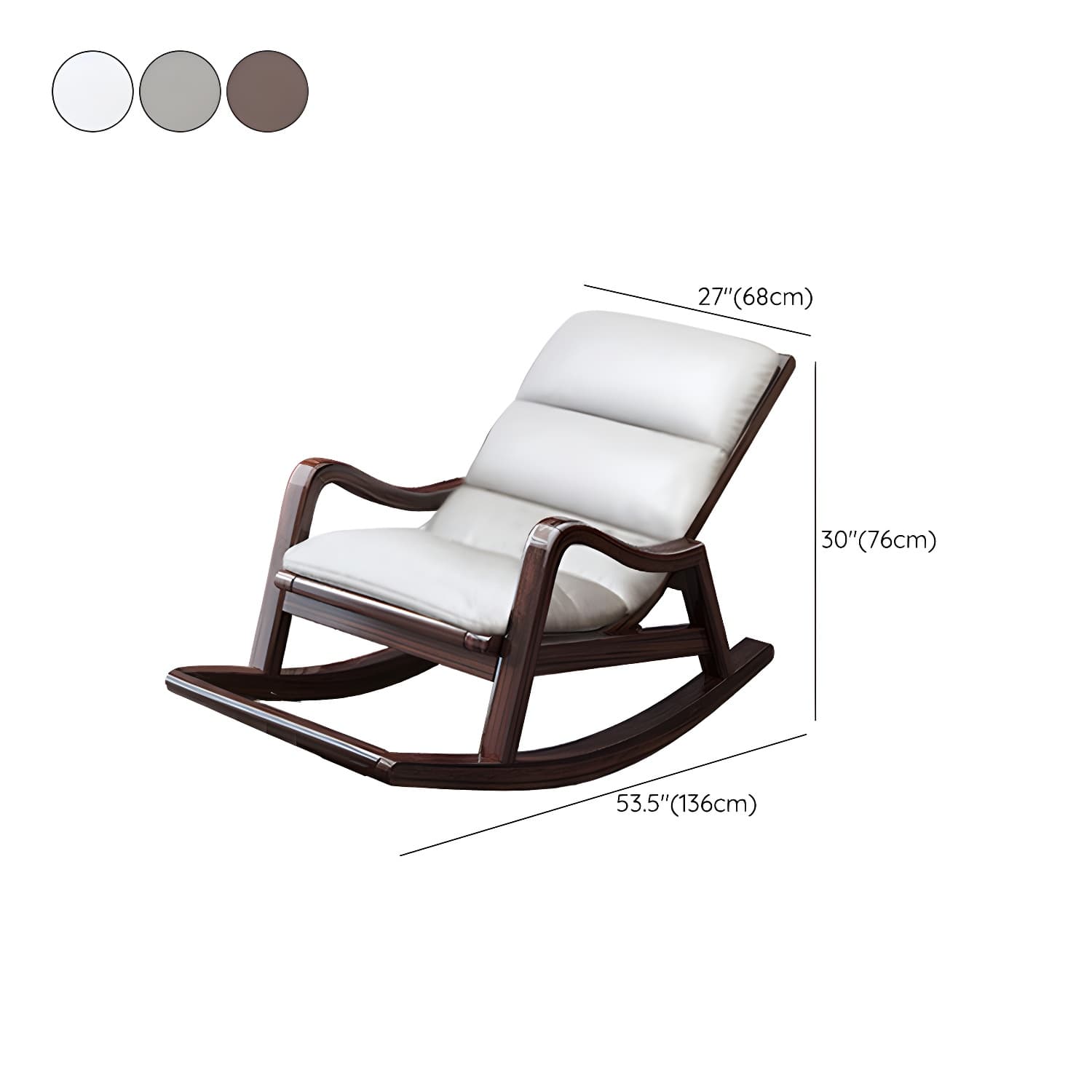 Reclining Solid Wood Living Room with Dark Legs Traditional Rocking Chair - image 22