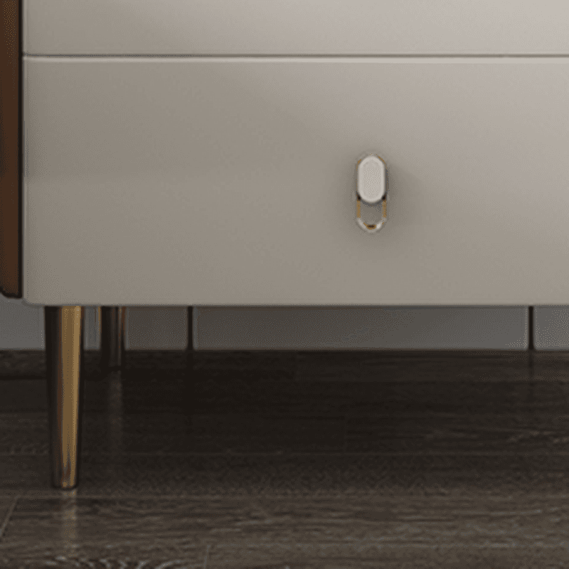 Contemporary Nightstand with 2 Drawers, Pu Leather Countertop, and Leg Support - image 17