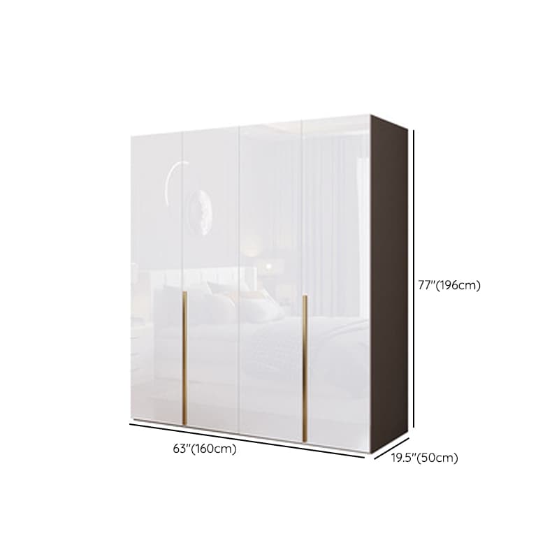Simple Freestanding Cream Manufactured Wood Cabinet Armoire with Interior Shelves, Clothing Rod & Soft Close Drawer - image 13