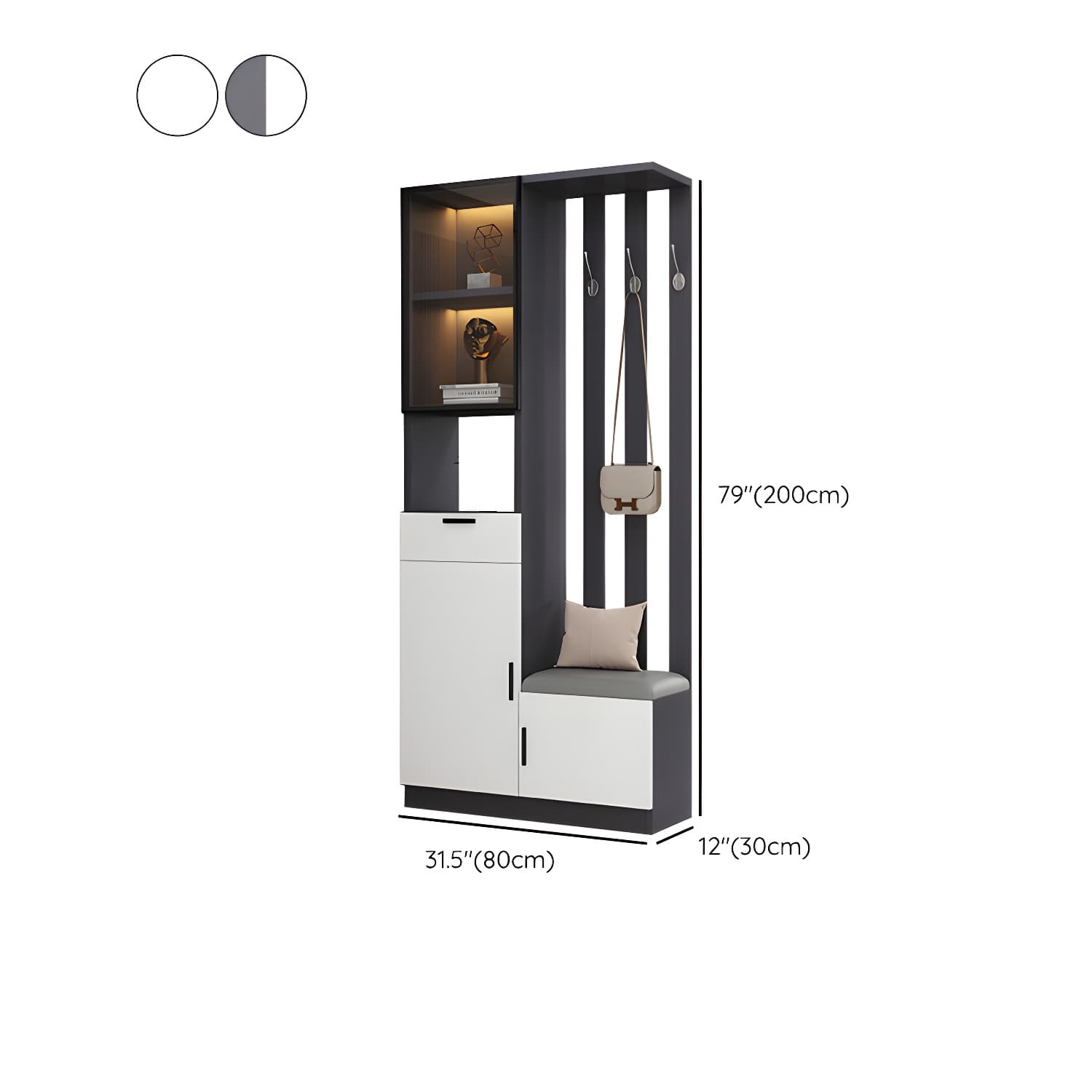 Contemporary Style Wooden 3-door Accent Cabinet with Drawer and Shelf - image 14
