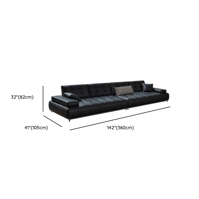 Straight/L-Shape Sofa Couch/Sofa Recliner with Tufted Back in Dark, Horizontal/Left Hand Facing, Decorative-stitched - image 14